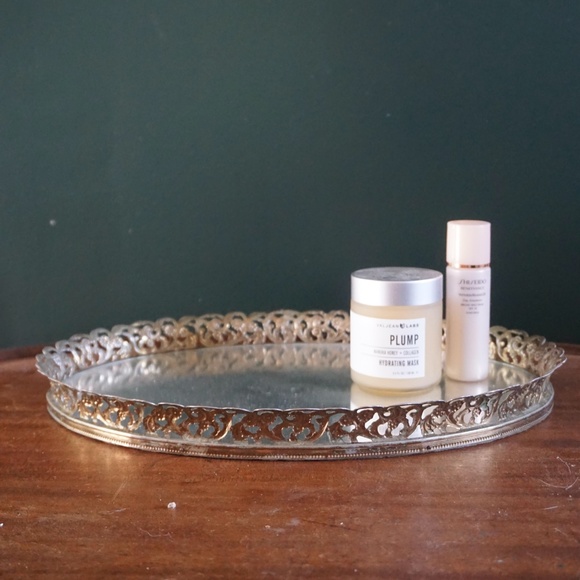 vtg mid century modern mirror vanity tray - Picture 1 of 5